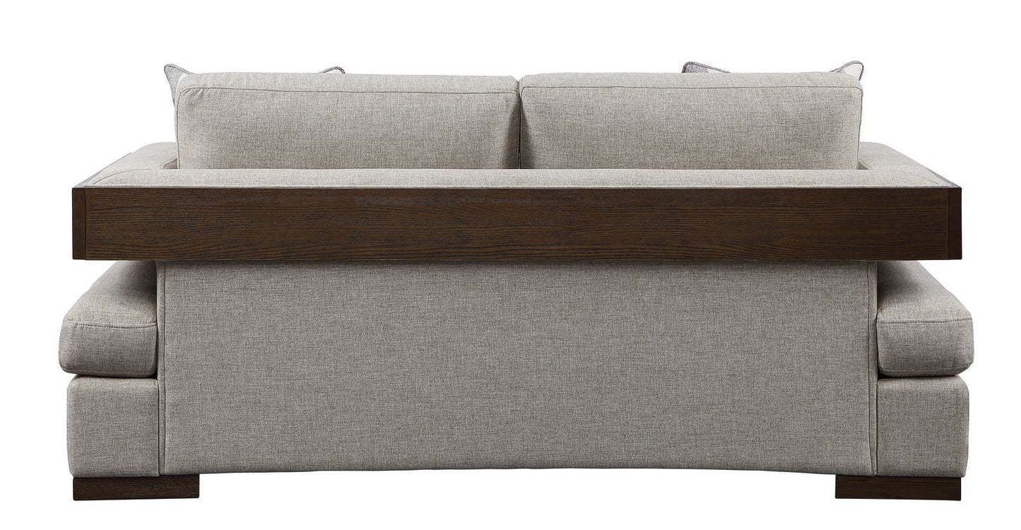 Niamey Fabric Loveseat w/2 Pillows - Walnut