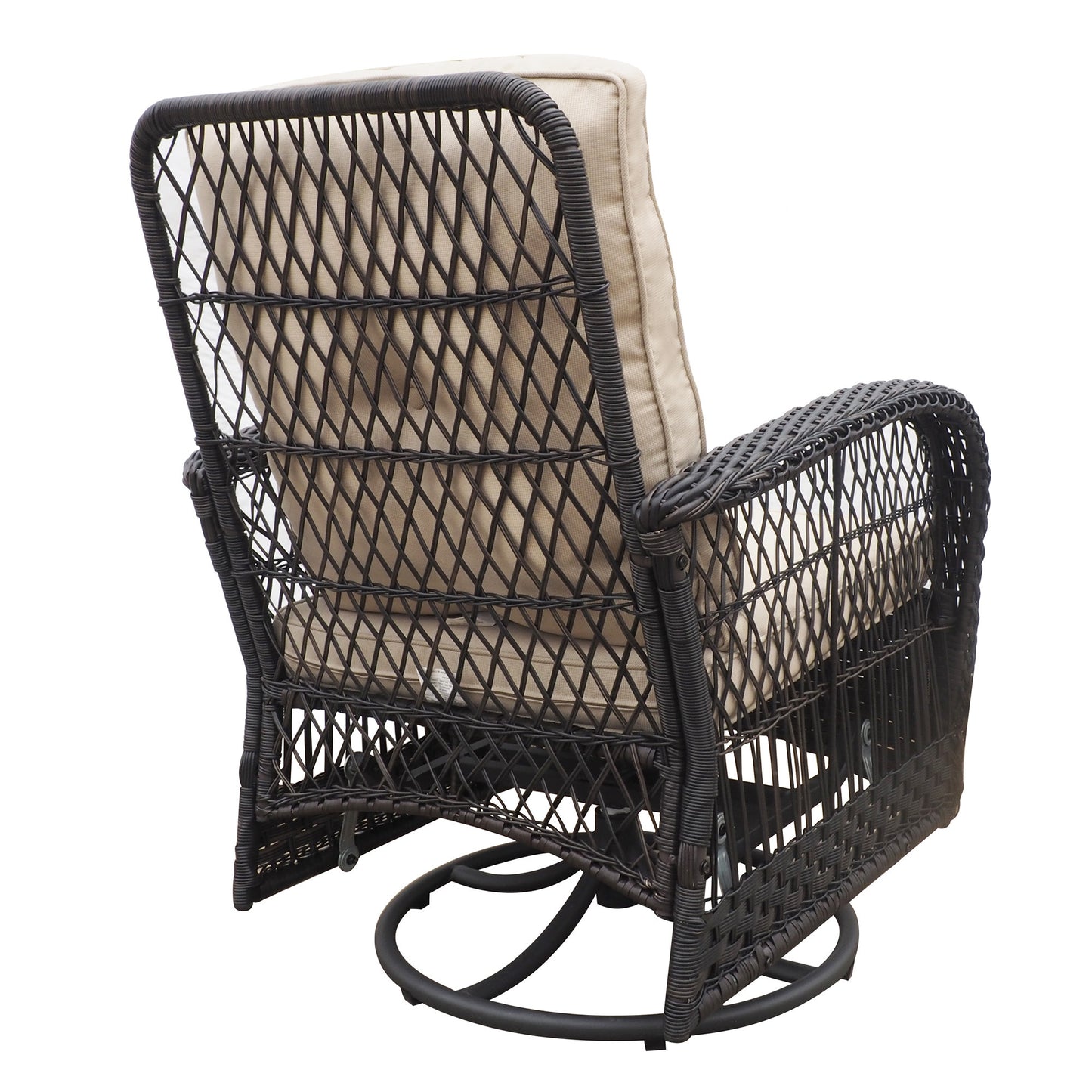 Thomson Outdoor Wicker Rocker Swivel  Patio Bistro Set - Brown