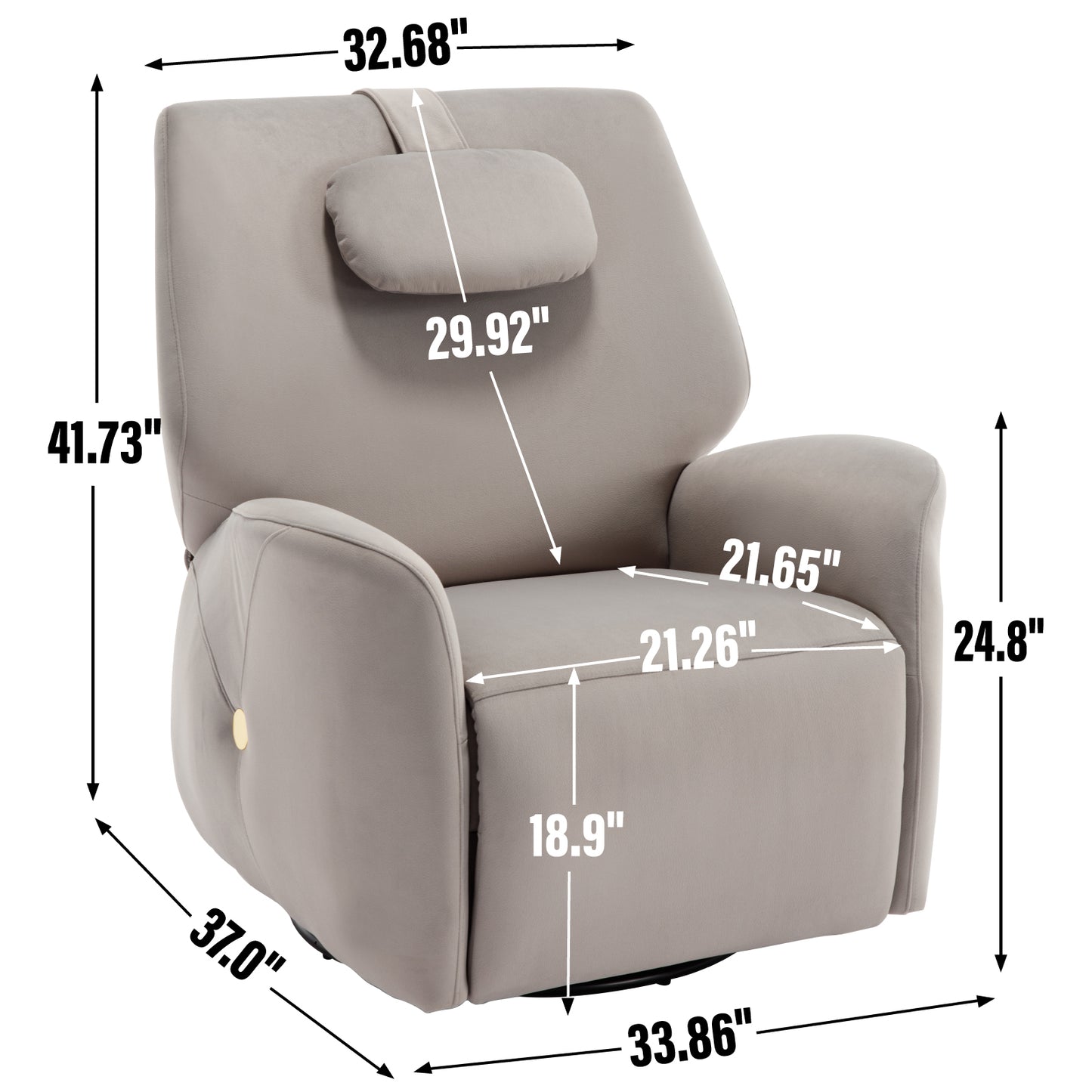 Bryce Power Recliner Chair with Lumbar and Neck Support - Gray