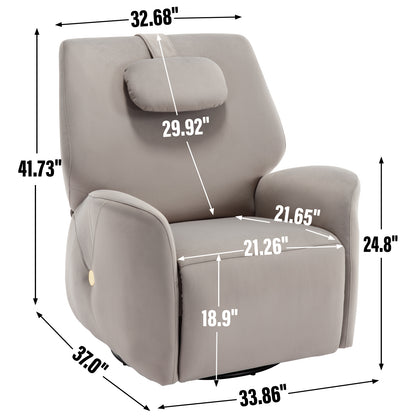 Bryce Power Recliner Chair with Lumbar and Neck Support - Gray