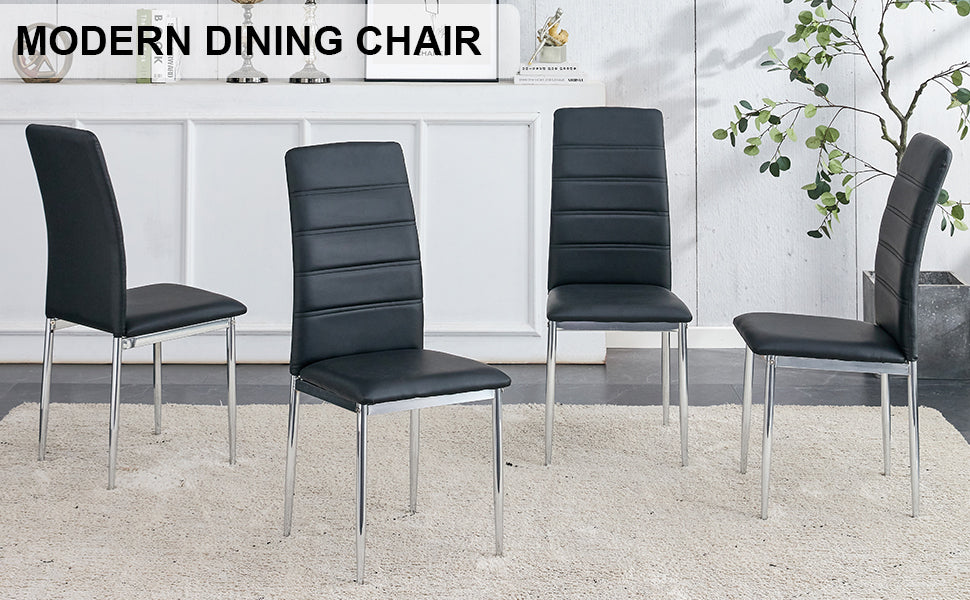 Edra Dining Chair Metal Leg (Set of 4) - Black