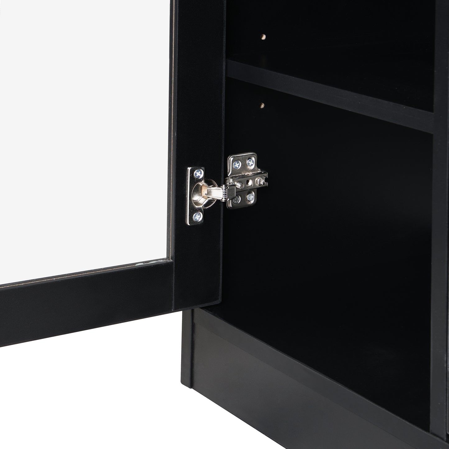 Karo Side Cabinet with 4 Glass Doors - Black