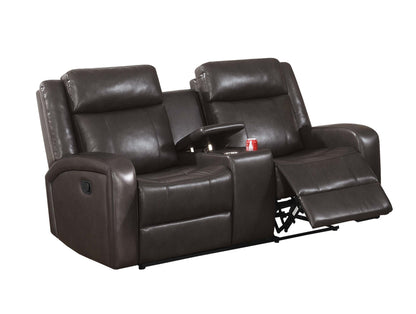 Max Recliner Console Loveseat - Dark Brown