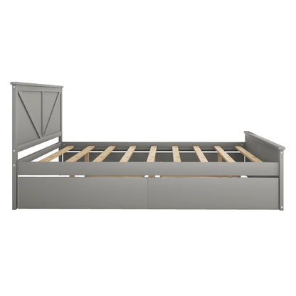 Xena King Size Wooden Platform Bed - Gray