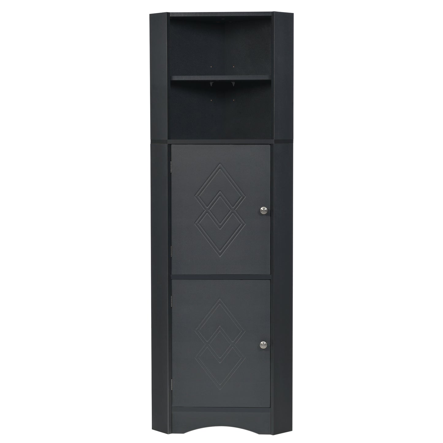 Skyward Bathroom Corner Cabinet - Black