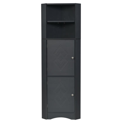 Skyward Bathroom Corner Cabinet - Black