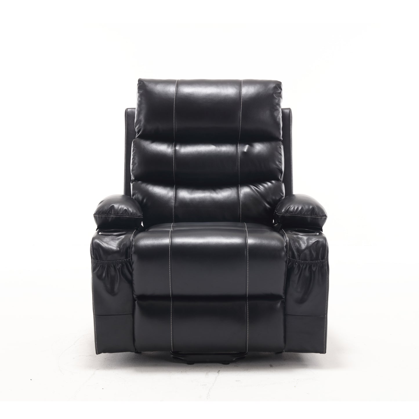 Elias Large Power Lift Recliner Chair with Massage - Black