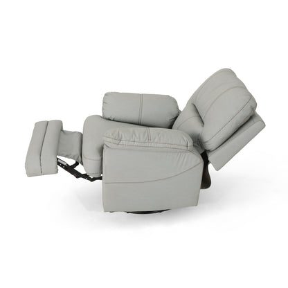 Vega Faux Leather Power Swivel Recliner Chair - Light Gray