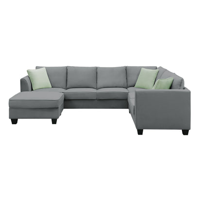 Harper Modular Sectional Sofa with Ottoman - Grey