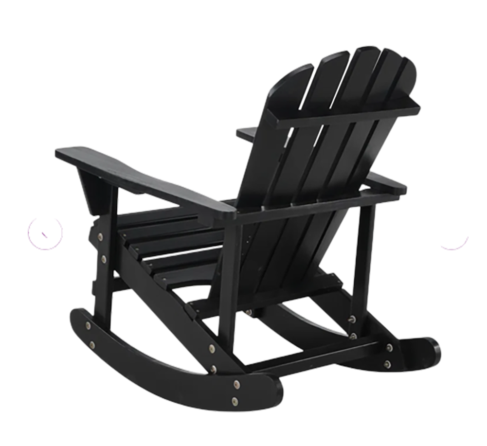 Garvin Adirondack Rocking Chair Solid Wood - Black