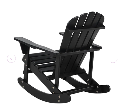 Garvin Adirondack Rocking Chair Solid Wood - Black