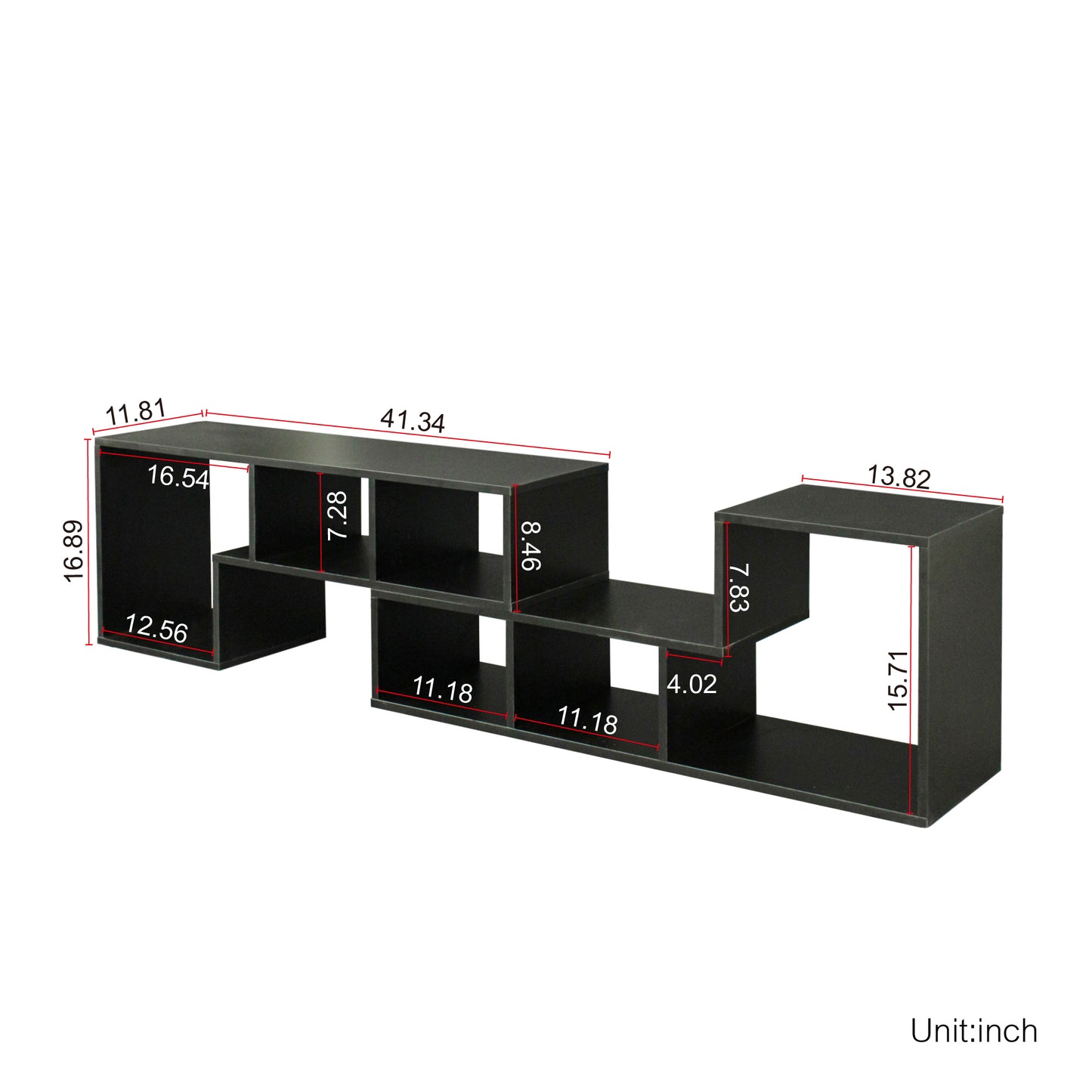 Alpha Double L-Shaped TV Stand - Black