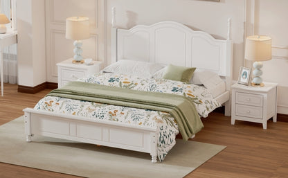 Quarto Full Size Wood Platform Bed Frame - White