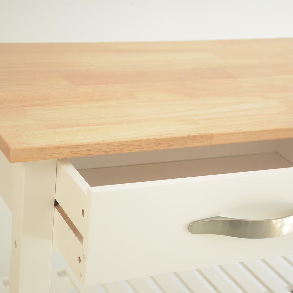 Vintage Kitchen Island & Kitchen Cart  - White