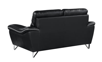 Eden Genuine Leather Loveseat - Black