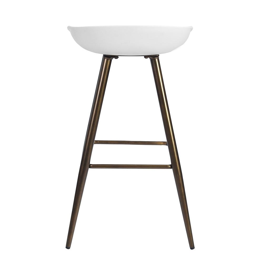 Bak Bar & Counter Stool - White & Gold Set of 2