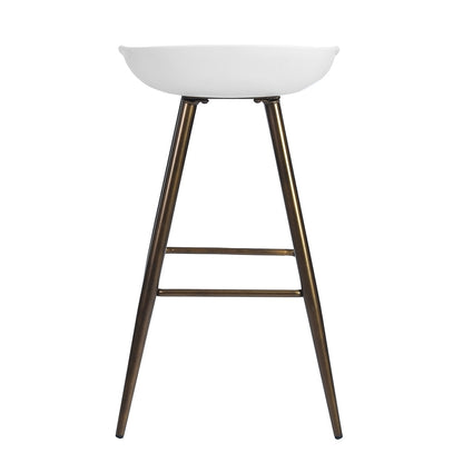 Bak Bar & Counter Stool - White & Gold Set of 2