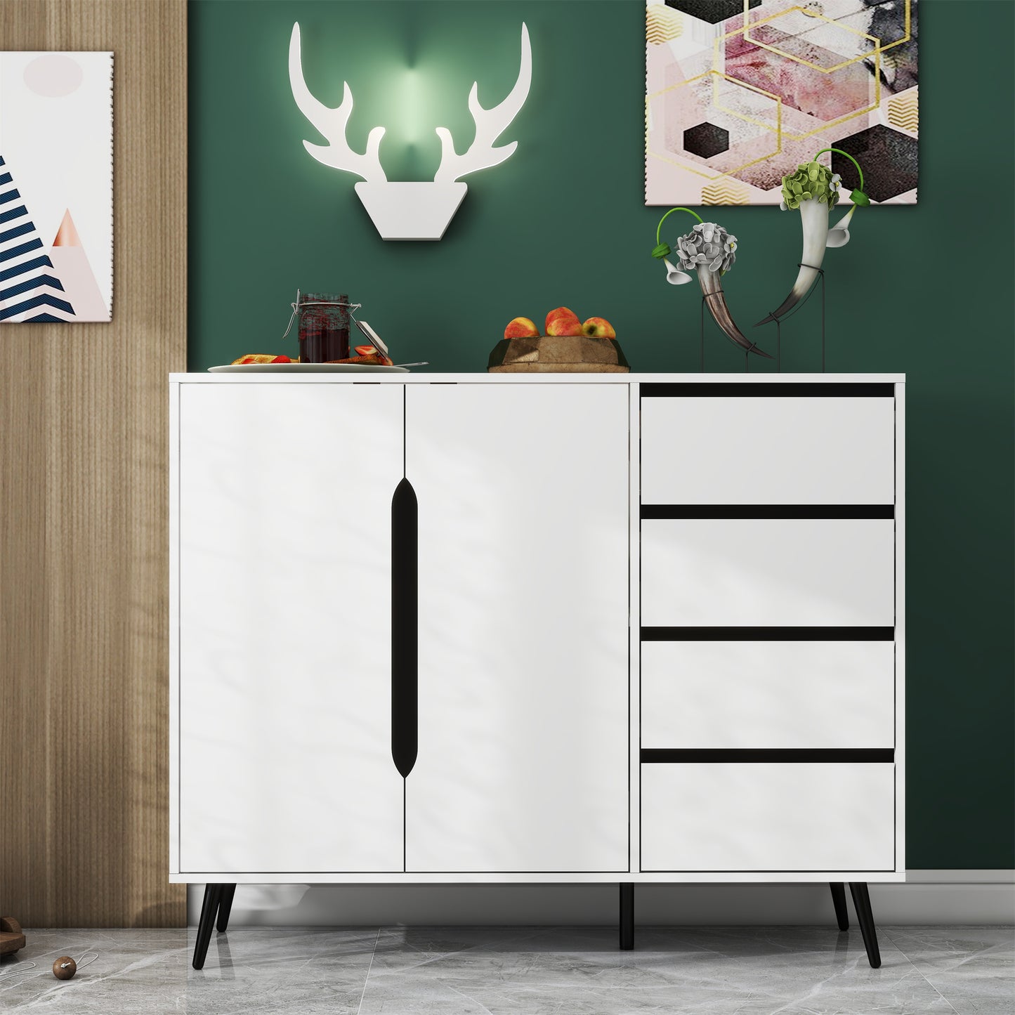 Marie 2 Door Accent Cabinet - White