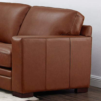 Dillon Leather Loveseat - Brown