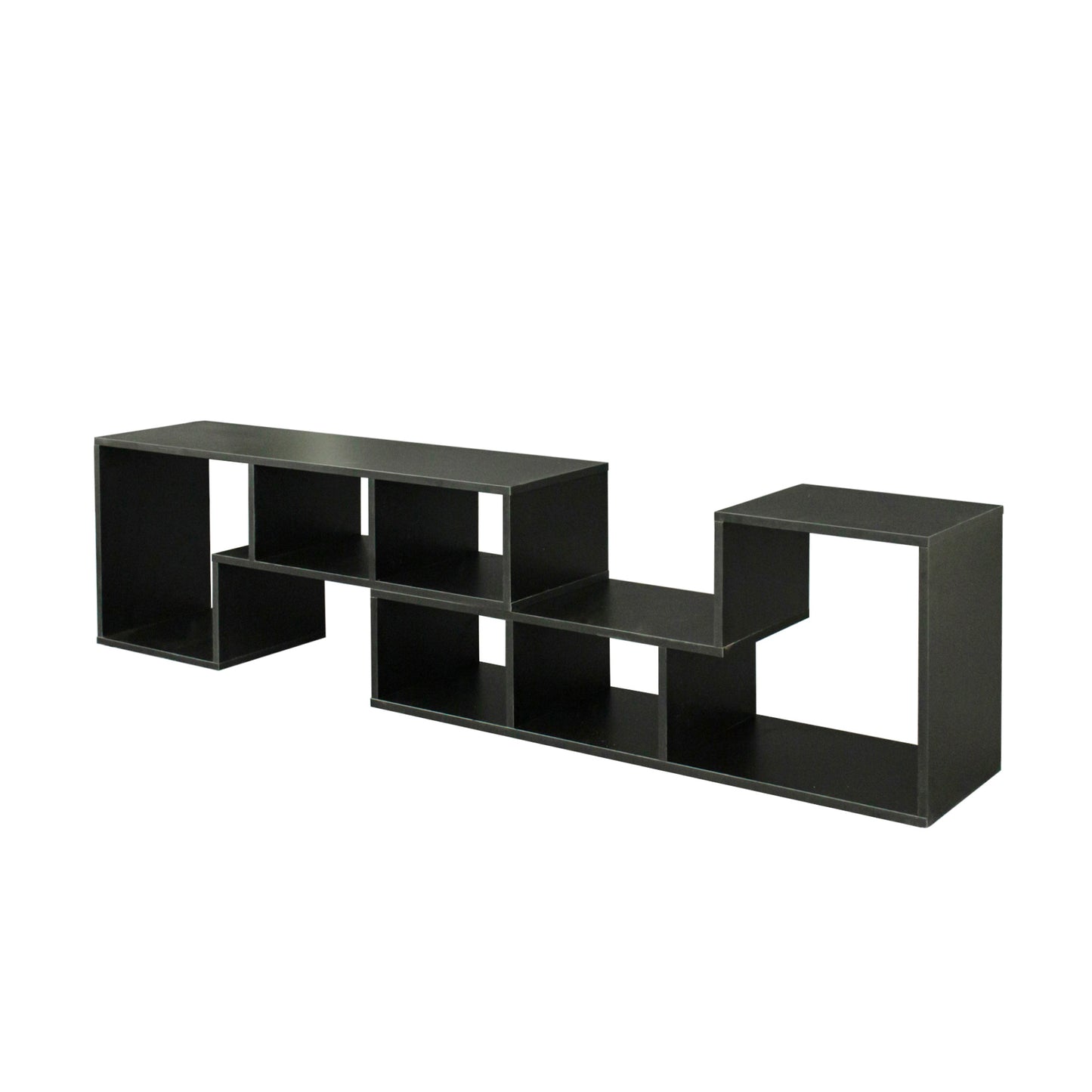 Alpha Double L-Shaped TV Stand - Black