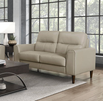 Finnley Top Grain Leather Loveseat - Beige