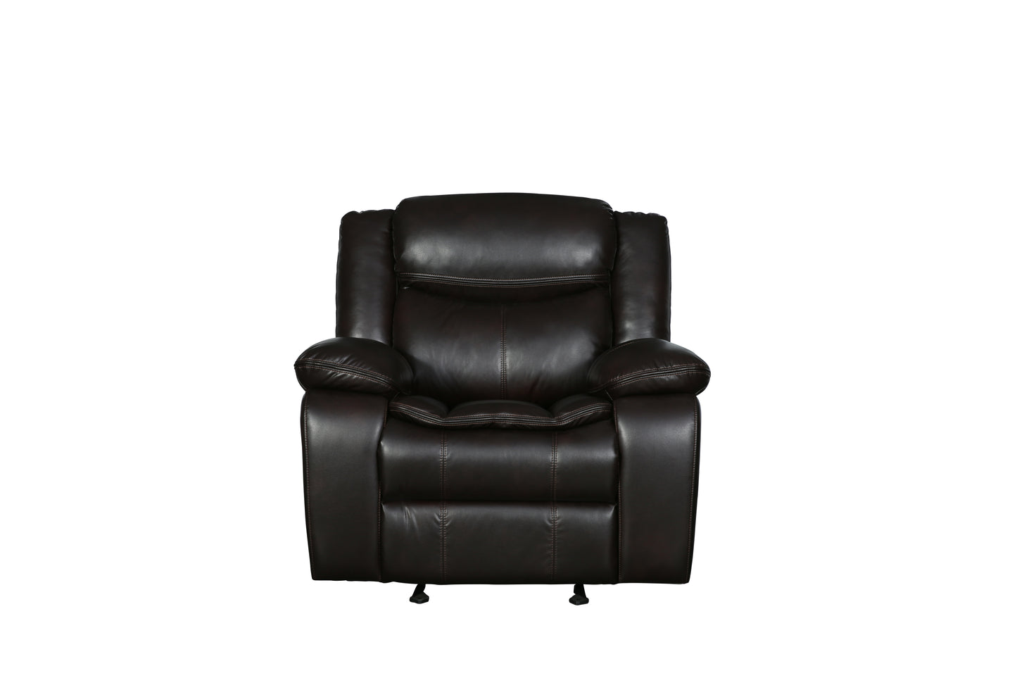 Barton Leather-Air Reclining Chair - Brown