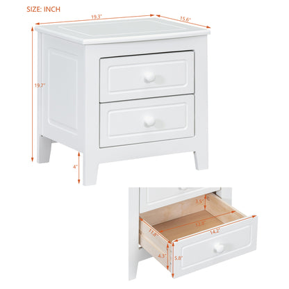 Gen Classic 2-Drawer Nightstand - White