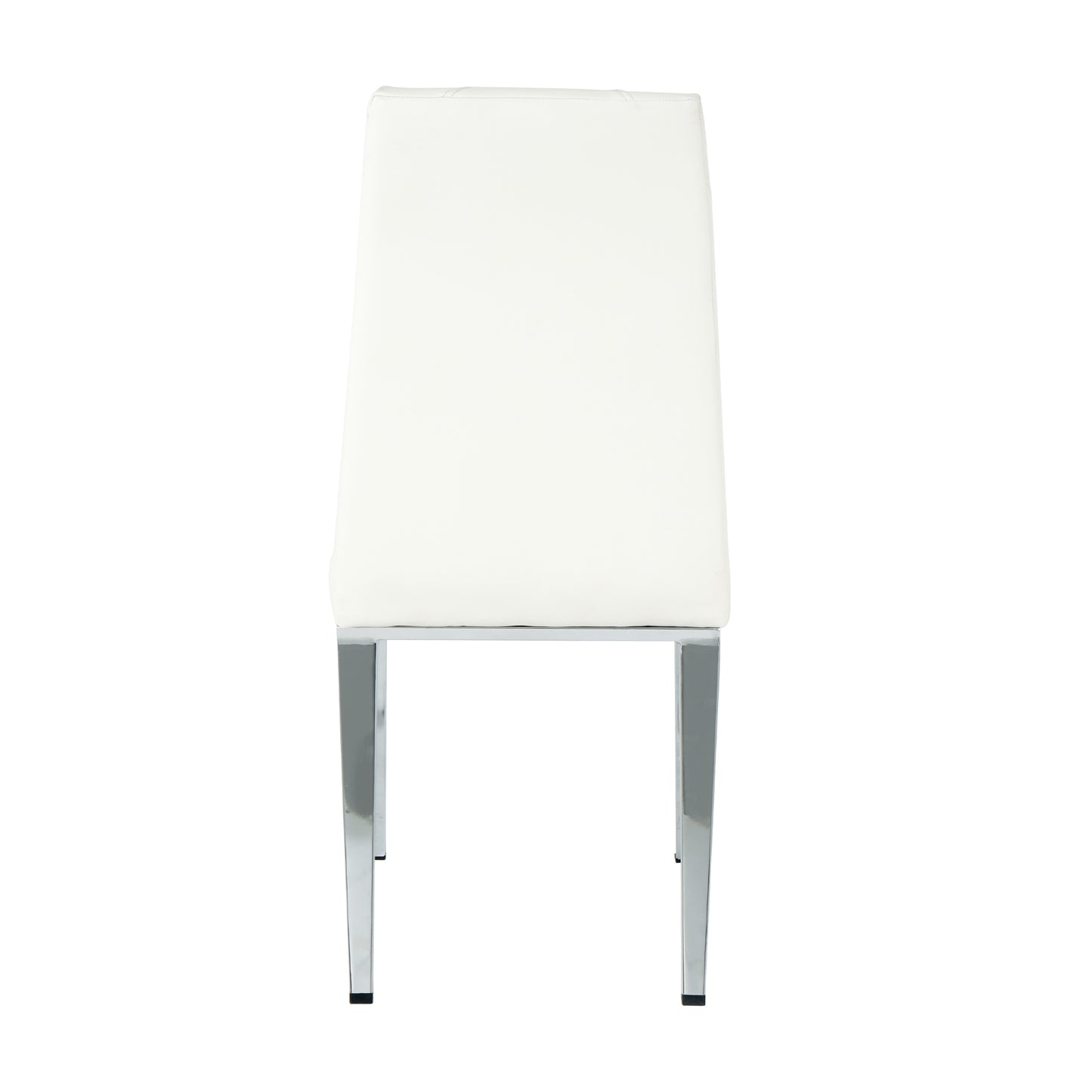 Valerio Pu Dining Chairs with Chrome Leg (Set of 2) - White