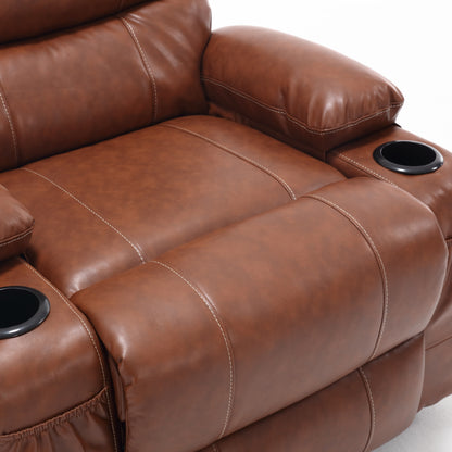 Elias Large Power Lift Recliner Chair with Massage - Brown