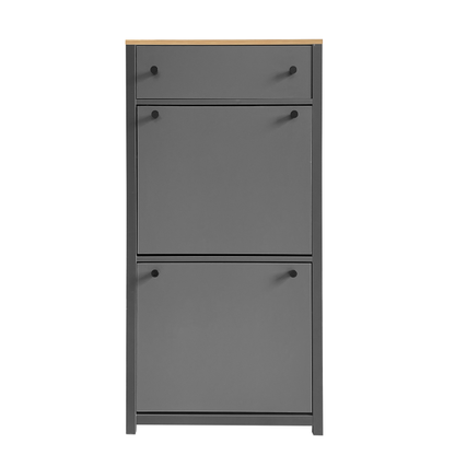 Summit Slim Shoe Cabinet With 4 Flip Drawers - Gray