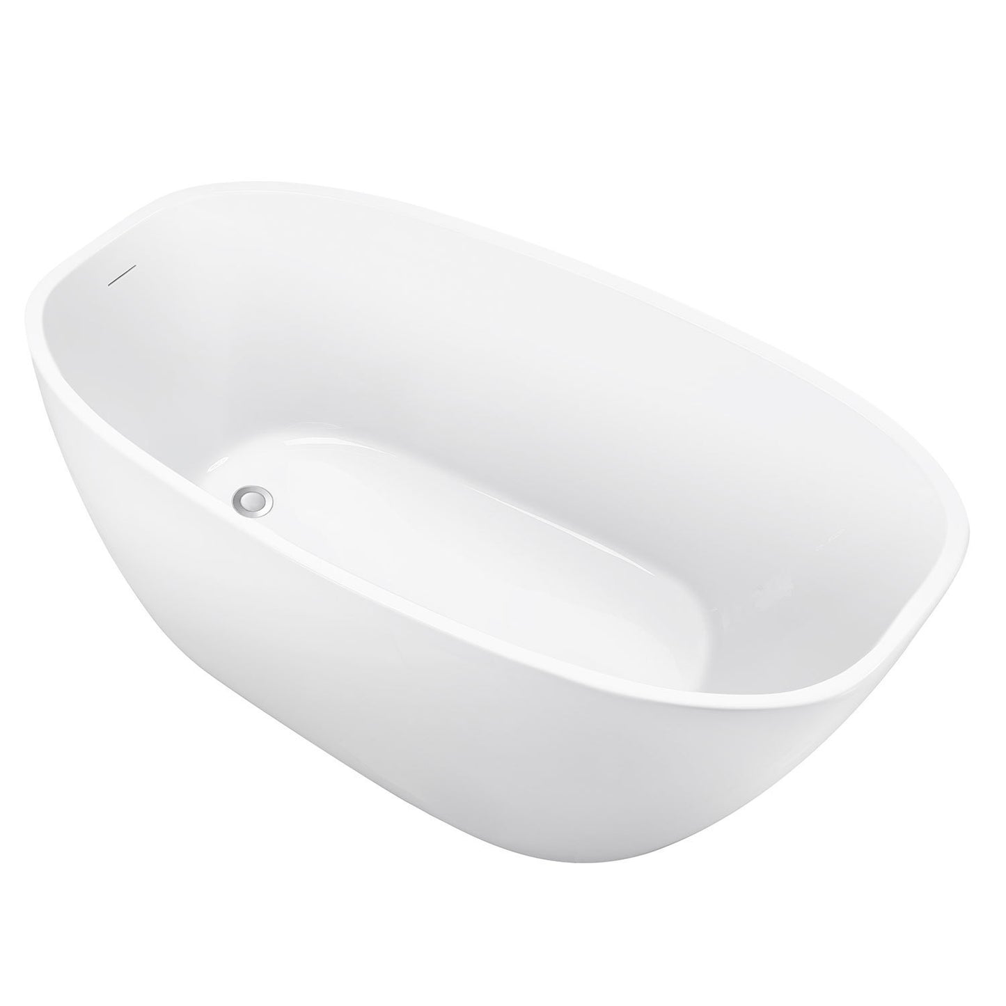 Vida 59" Acrylic Freestanding Soaking Bathtub  - White