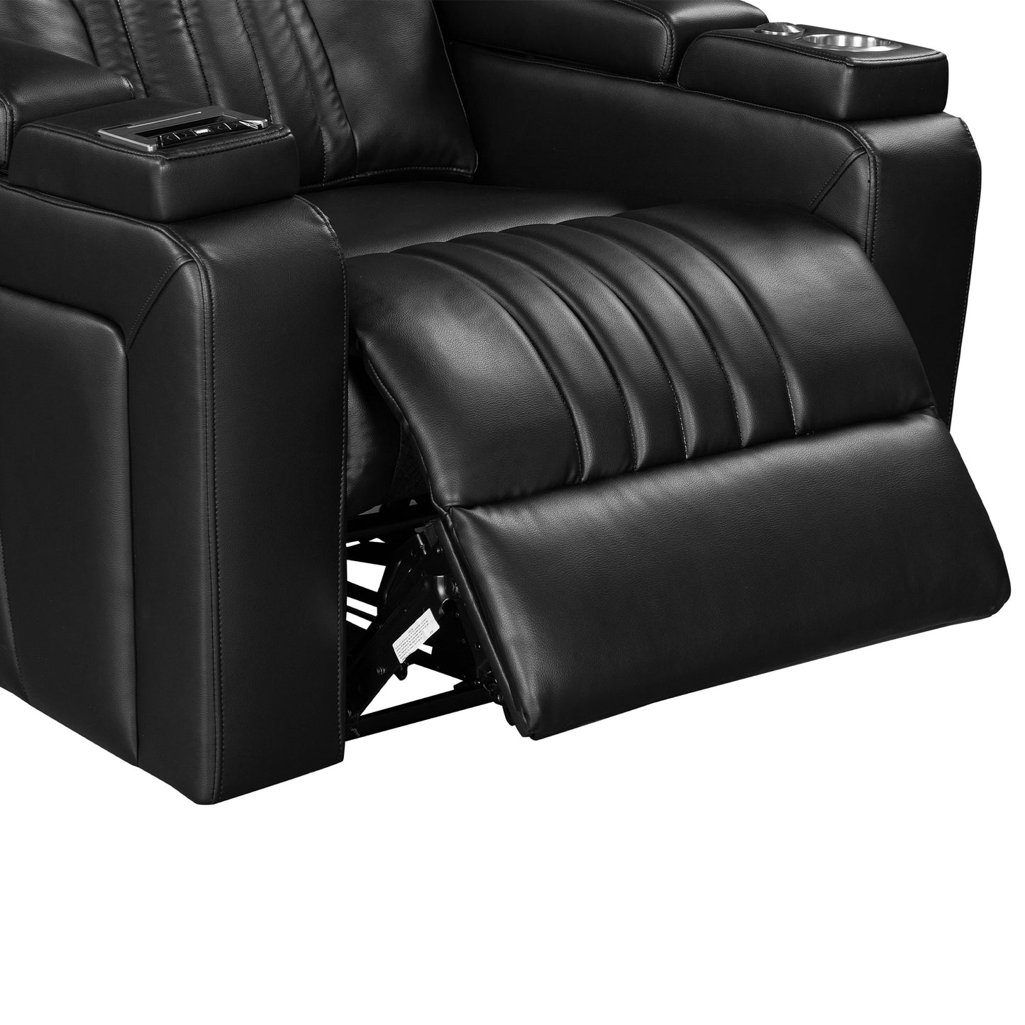 Morris PU Leather Power Recliner - Black