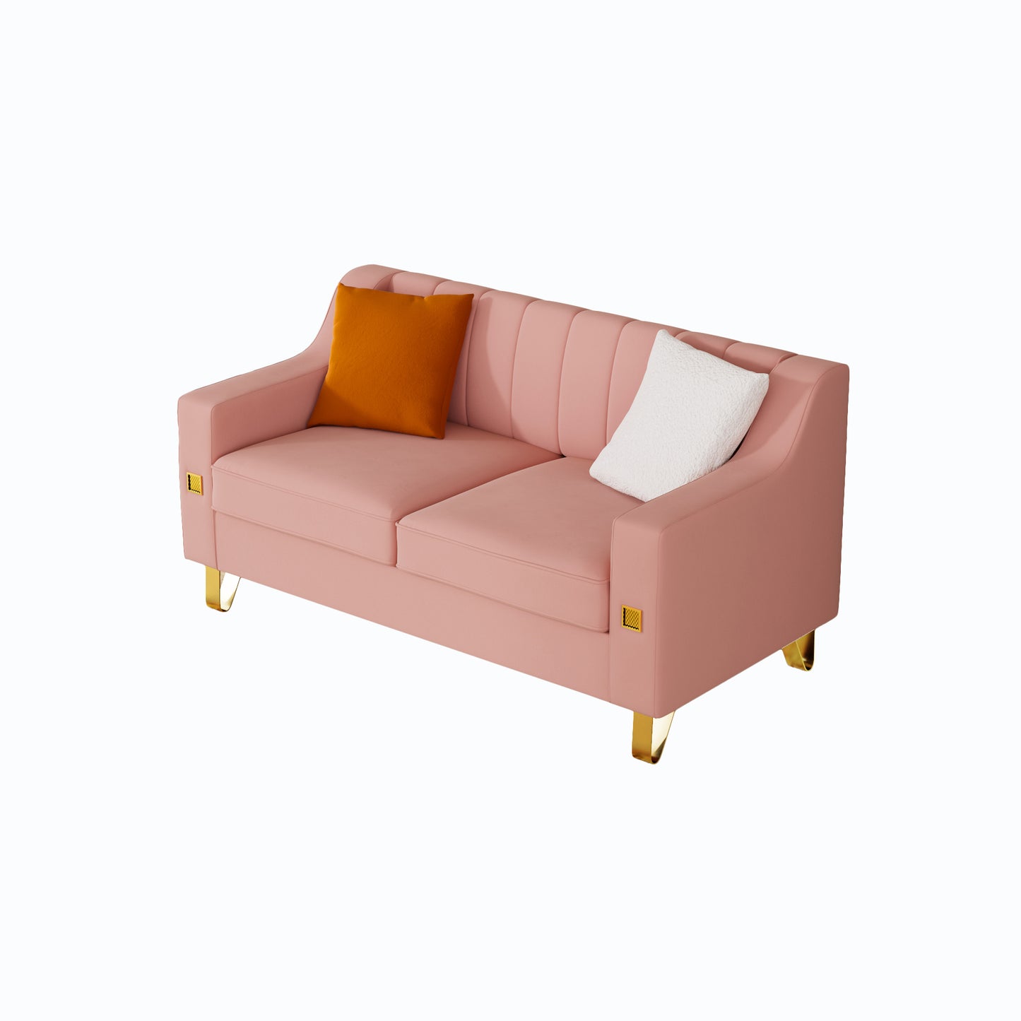 Fexa Velvet Loveseat Sofa - Pink