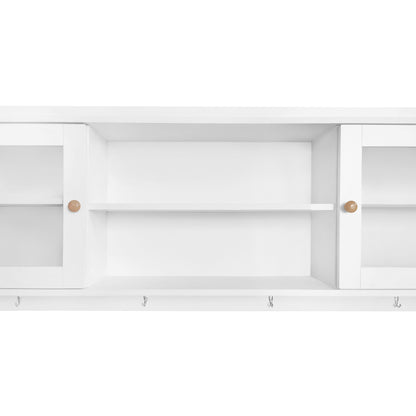 Felix II Multifunctional Shoe Cabinet with Open Storage Platform - White