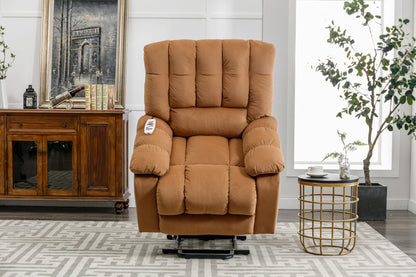 Parsons Power Recliner with Massage Function - Light Brown