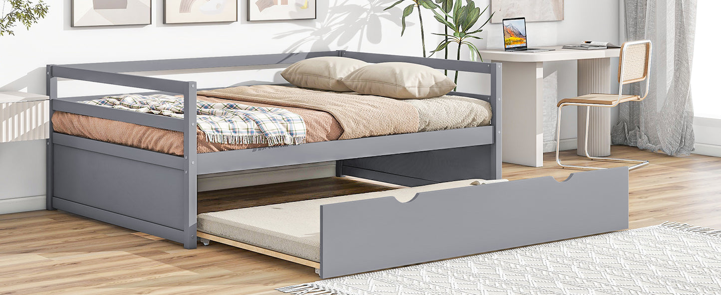 Zim Twin Size Daybed with Twin Size Trundle - Gray