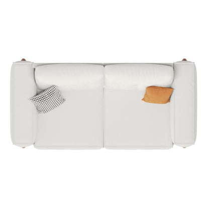 Wise Teddy Fabric Upholstered Loveseat Sofa - White