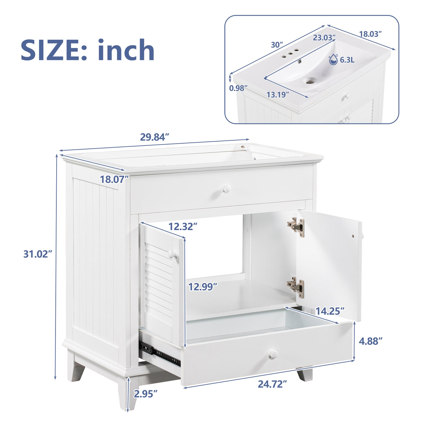 I- Bathroom Vanity - White