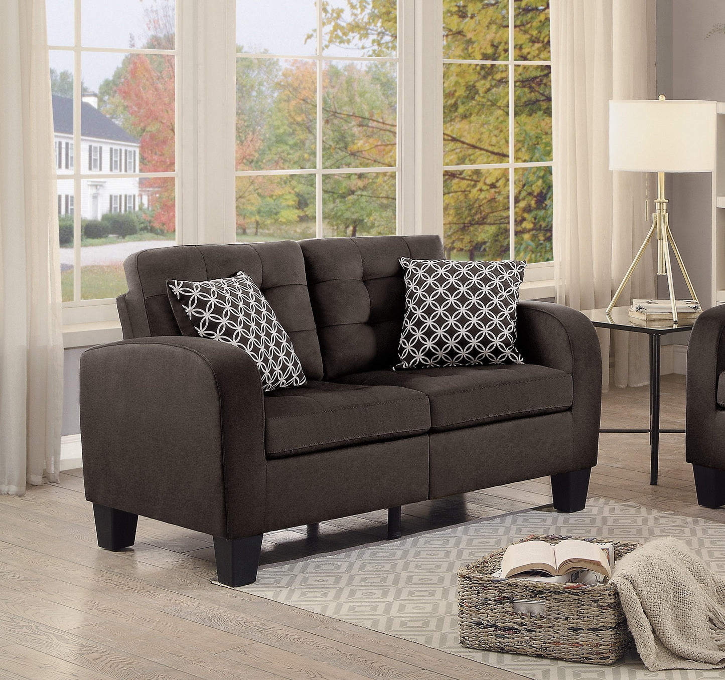 Ashton Fabric Loveseat - Chocolate