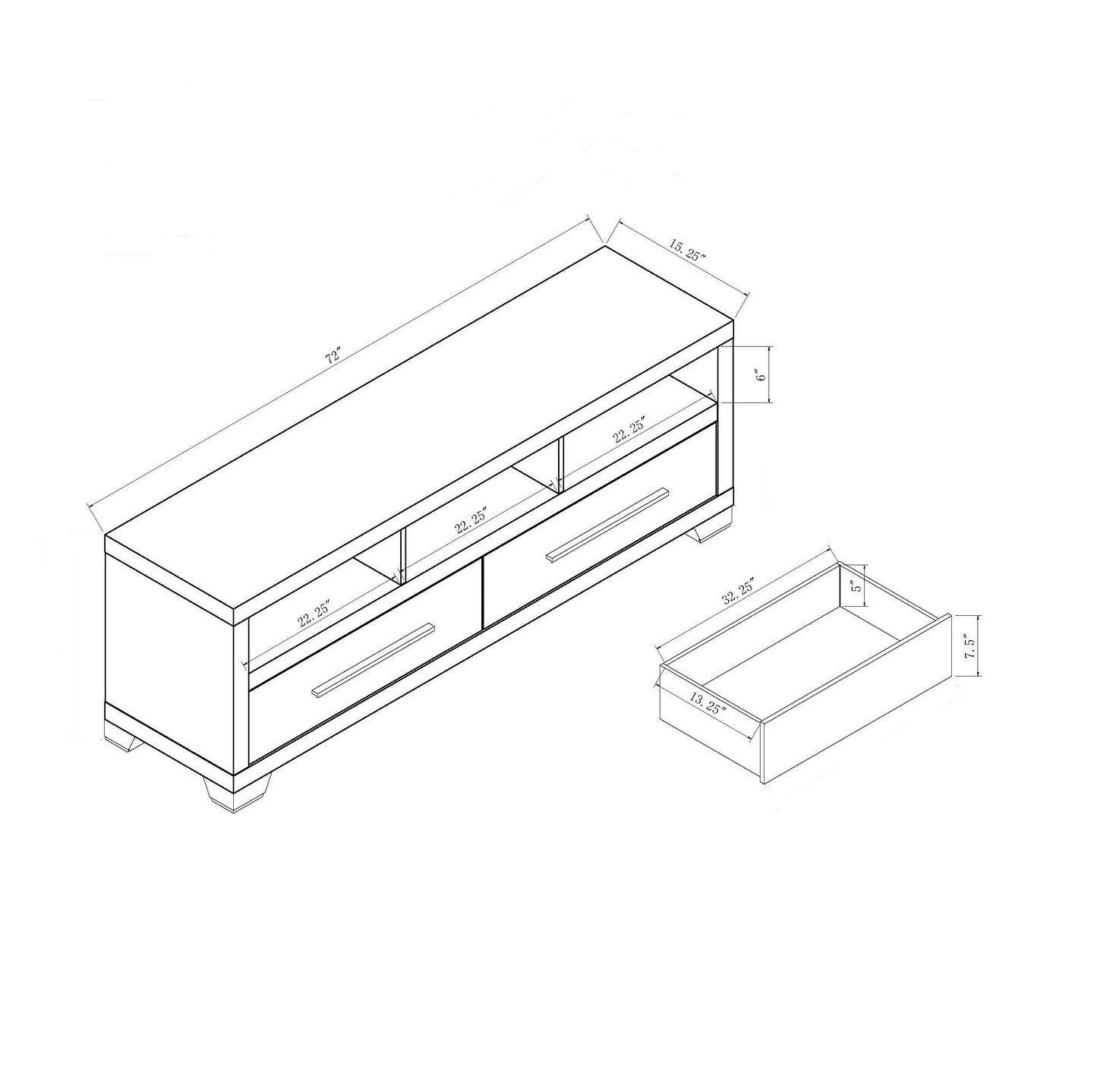 knox TV Stand - White