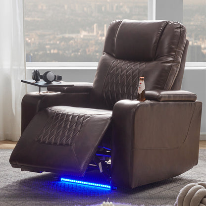 Nest Power Motion Recliner with  360° Swivel Tray - Brown