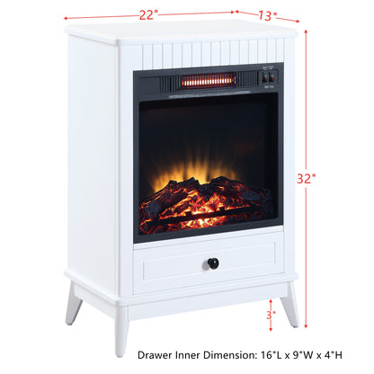 Hamish Electric Fireplace - White