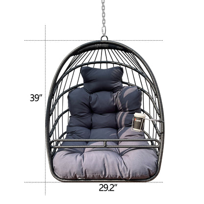 Tamura Patio Hanging Egg Chair Without Stand - Black