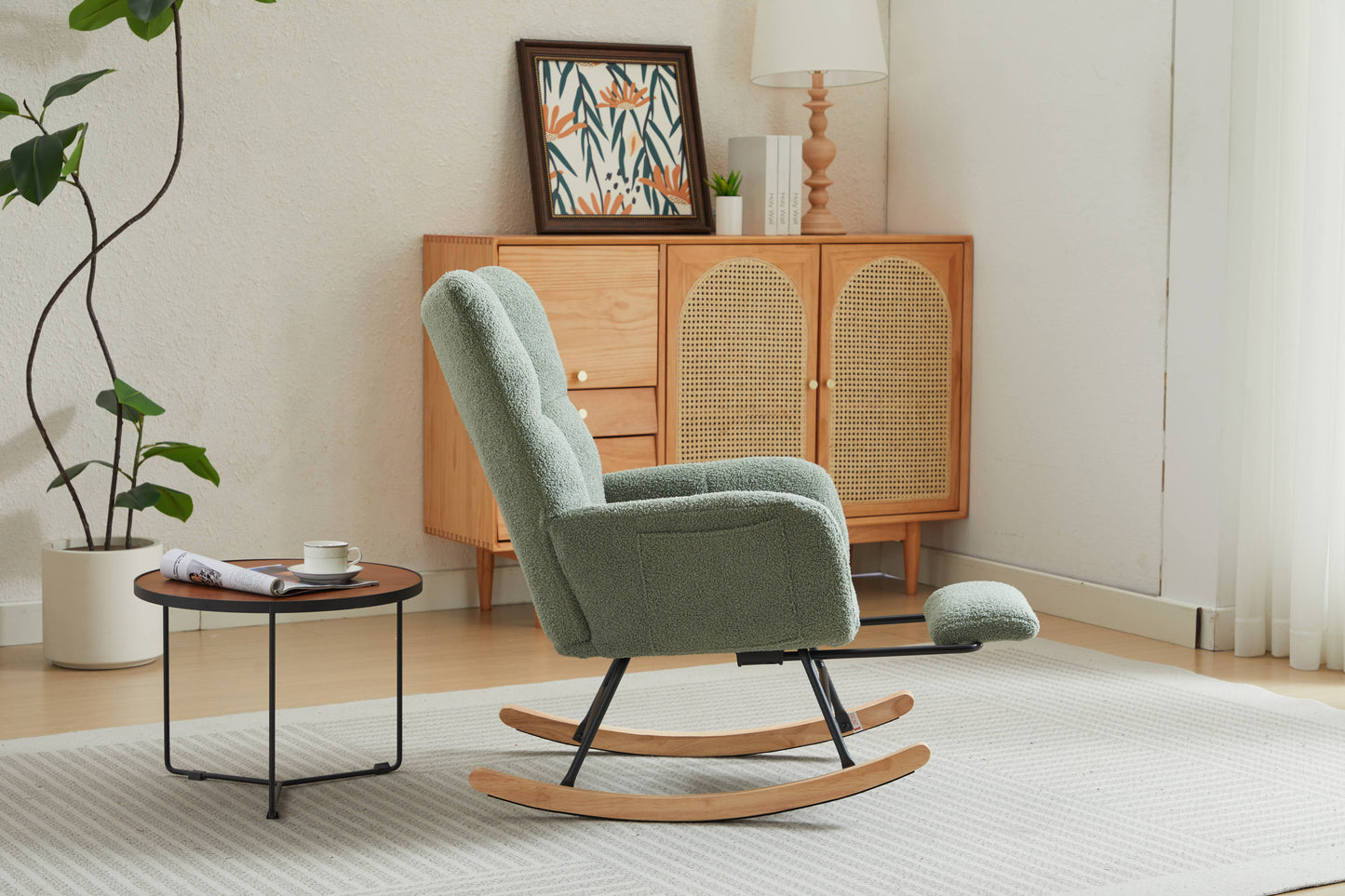 Hari II Modern Nursery Rocking Chair - Green