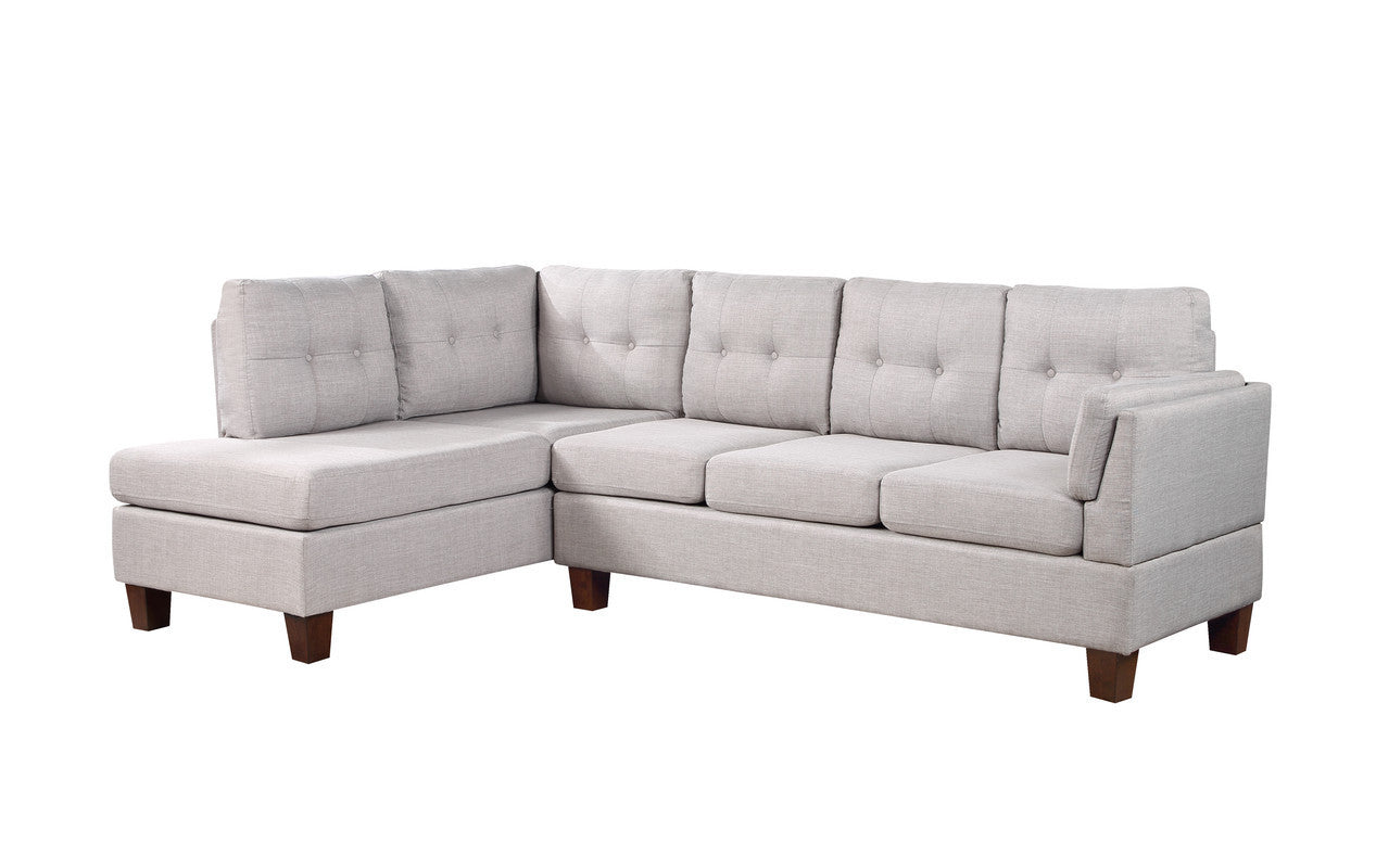 Dalia Linen Modern Sectional Sofa with Left Facing Chaise - Light Gray