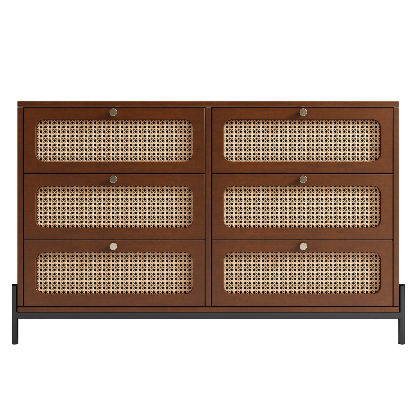 Priya Rattan Storage Cabinet - Walnut