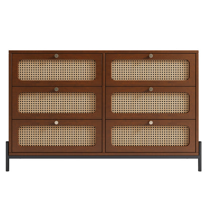 Priya Rattan Storage Cabinet - Walnut