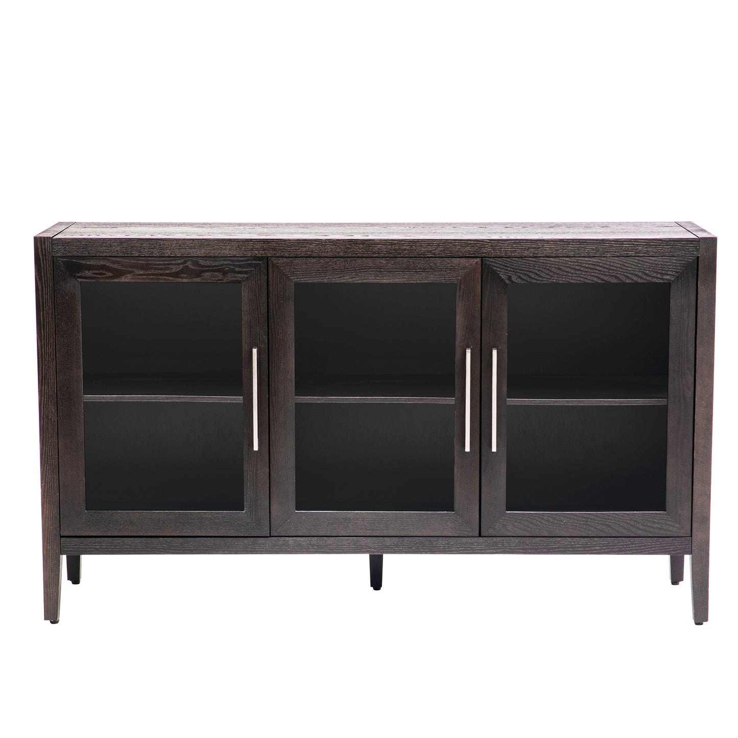 Finch Storage Cabinet with Tempered Glass - Brown