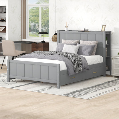 Zeal Full Size Platform Bed w Storage - Gray