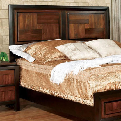 Natasia Solidwood Queen Size Bed - Walnut